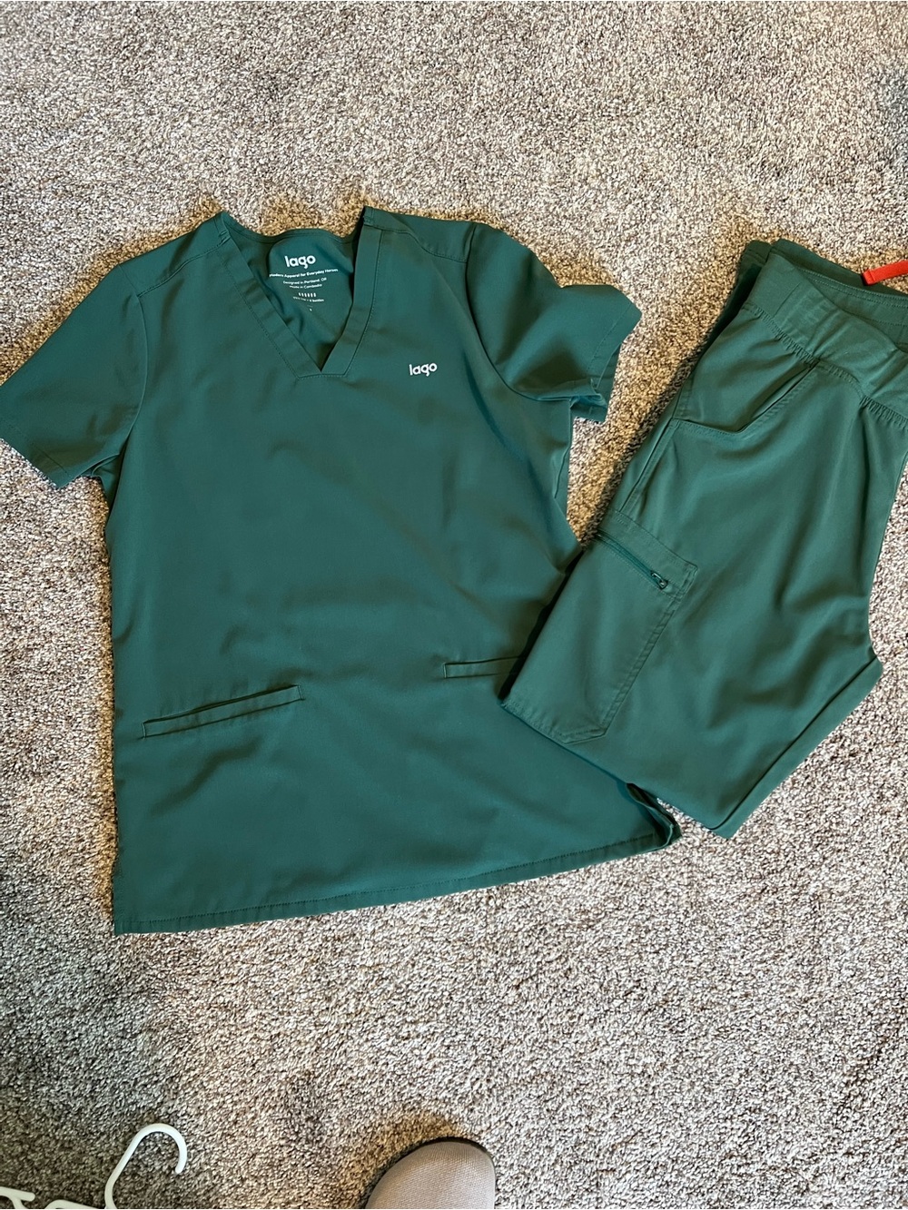 LAGO Dark Green Medical Scrub Top & Pants Set
